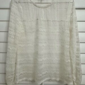 1. State Cream Lace Blouse